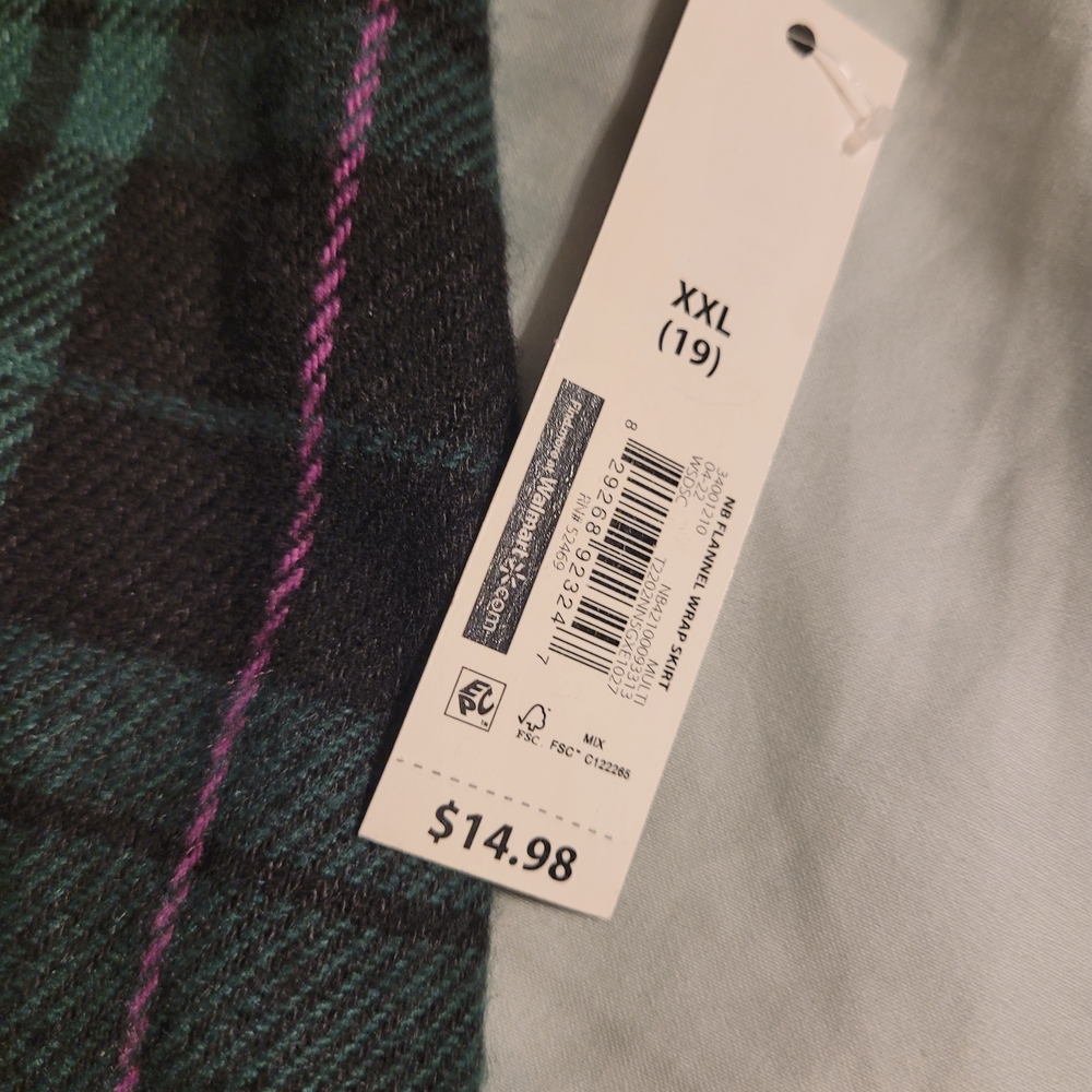 No Boundaries Green and Black Plaid Skater Skirt